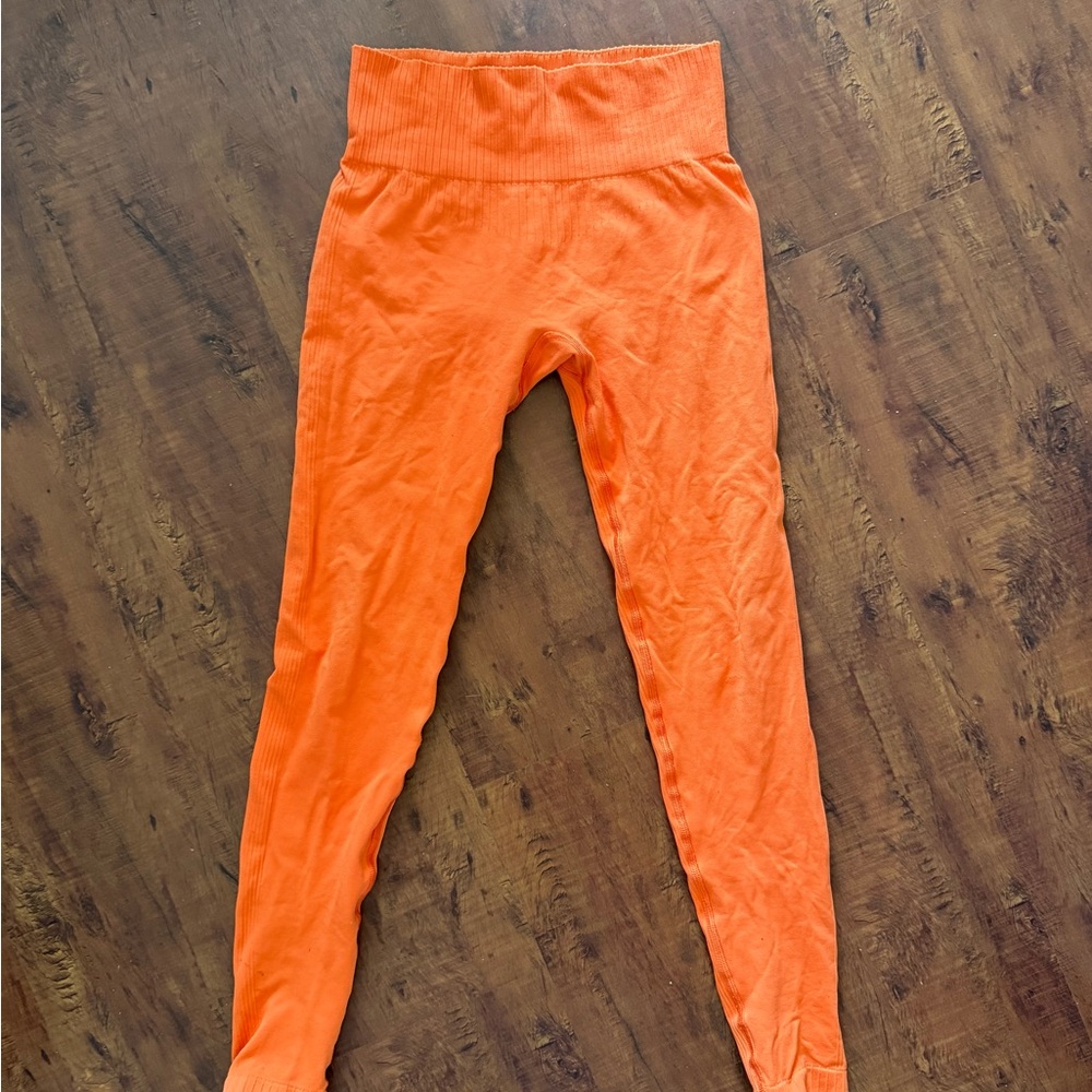 Bo + Tee  Orange High-Waisted Leggings